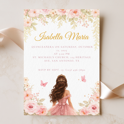 Floral Quinceanera Invitation by Pretty Digital — view 3