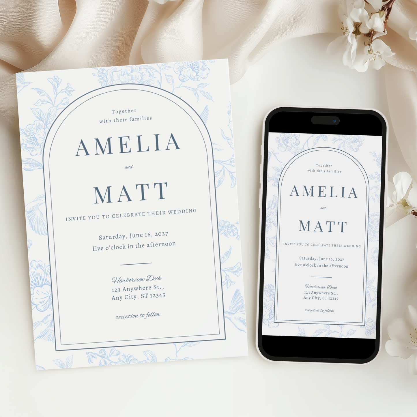 Floral Wedding Invitation by Pretty Digital — view 6