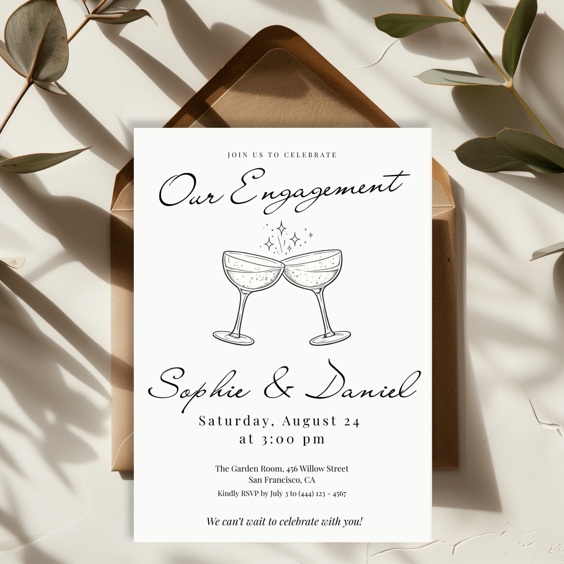 Floral Engagement Party Invitation by Pretty Digital — view 3