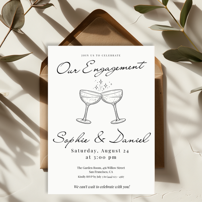 Floral Engagement Party Invitation by Pretty Digital — view 3