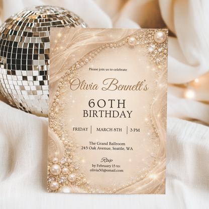 Classic 60th Birthday Invitation by Pretty Digital — view 9