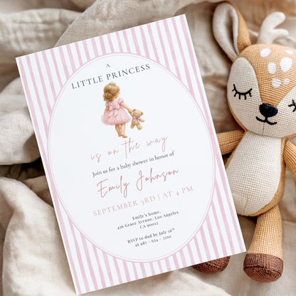 A Little Princess on the Way — Baby Girl Shower Invitation Template by Pretty Digital — view 3