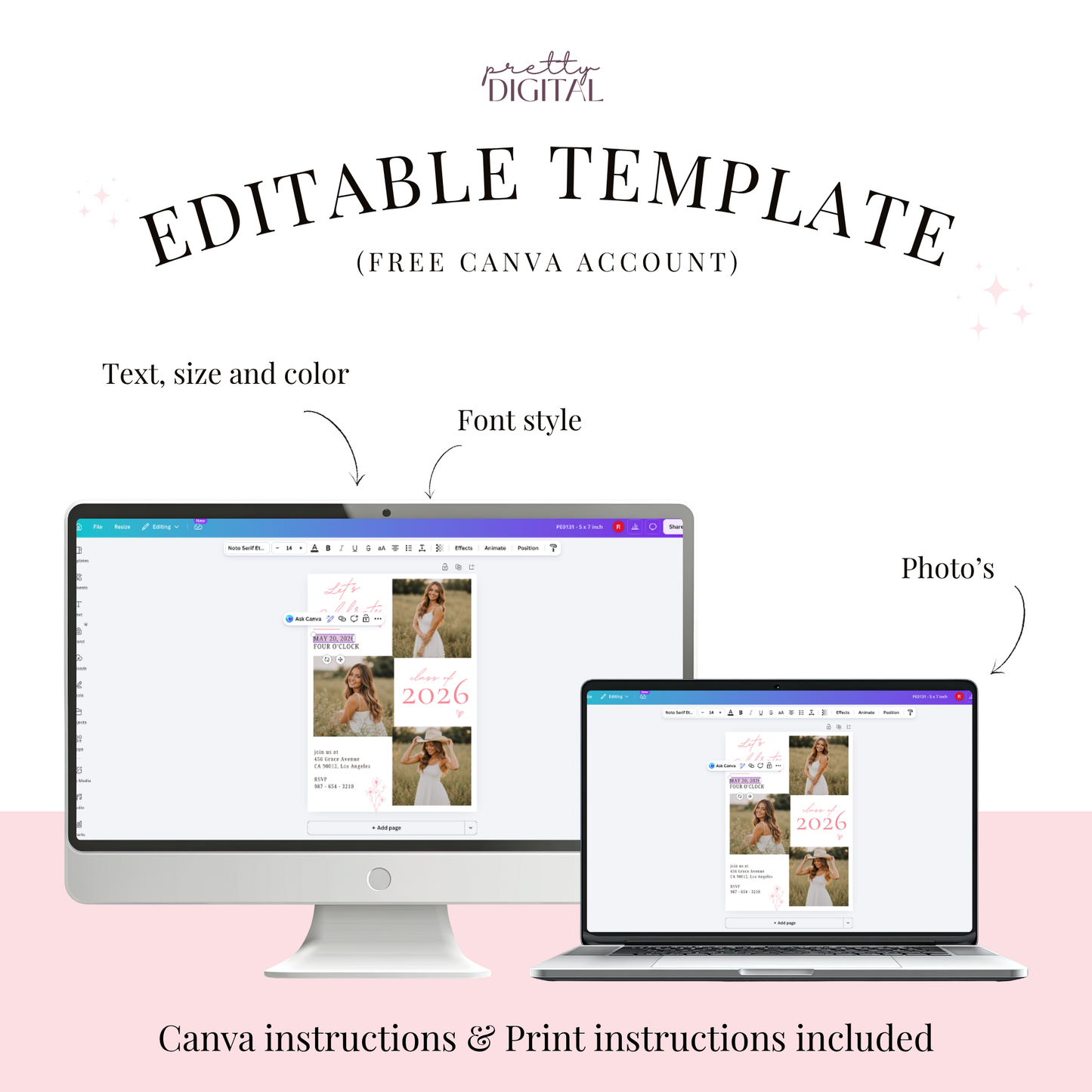 Modern Graduation Invitation by Pretty Digital — view 4
