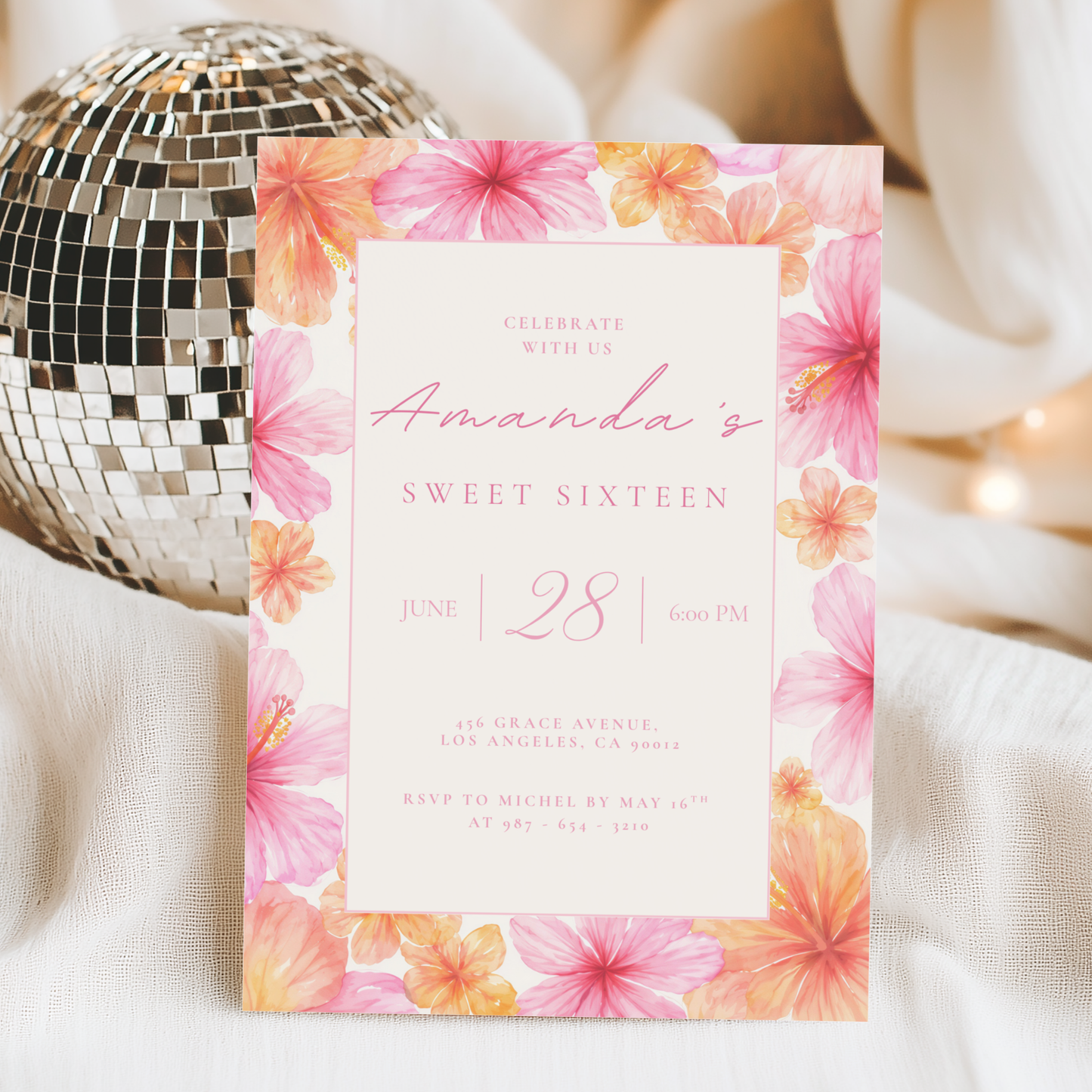 Celebrate With Us — Sweet 16 Invitation Template by Pretty Digital — view 8
