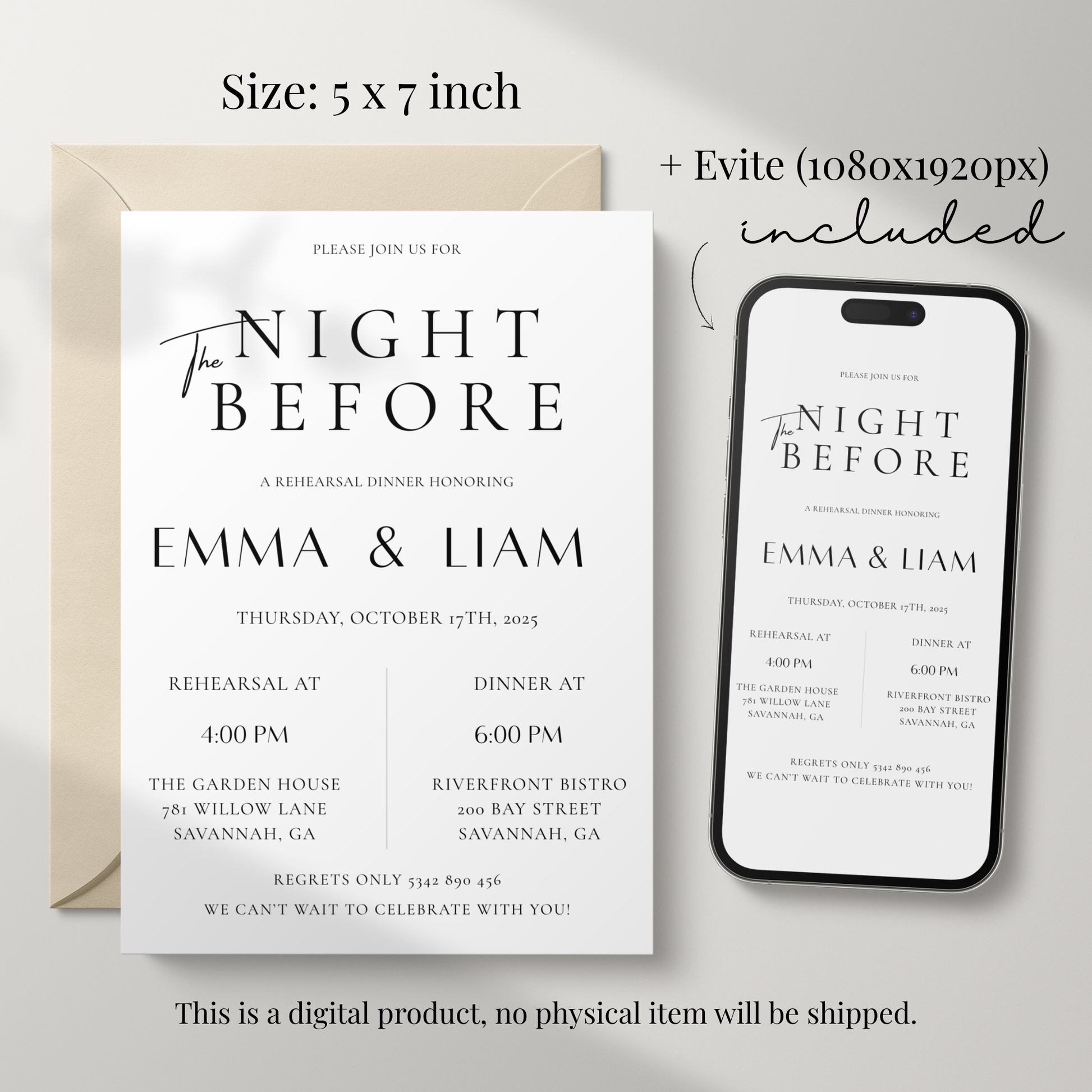 Please Join Us — The Night Before Rehearsal Dinner Invitation by Pretty Digital — view 2