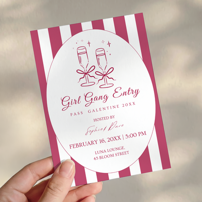 Modern Pink Galentine's Day Invitation by Pretty Digital — view 5
