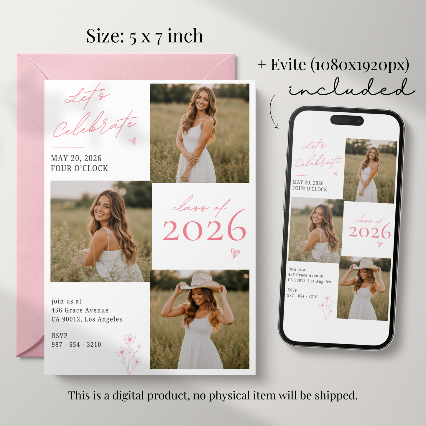 Modern Graduation Invitation by Pretty Digital — view 2