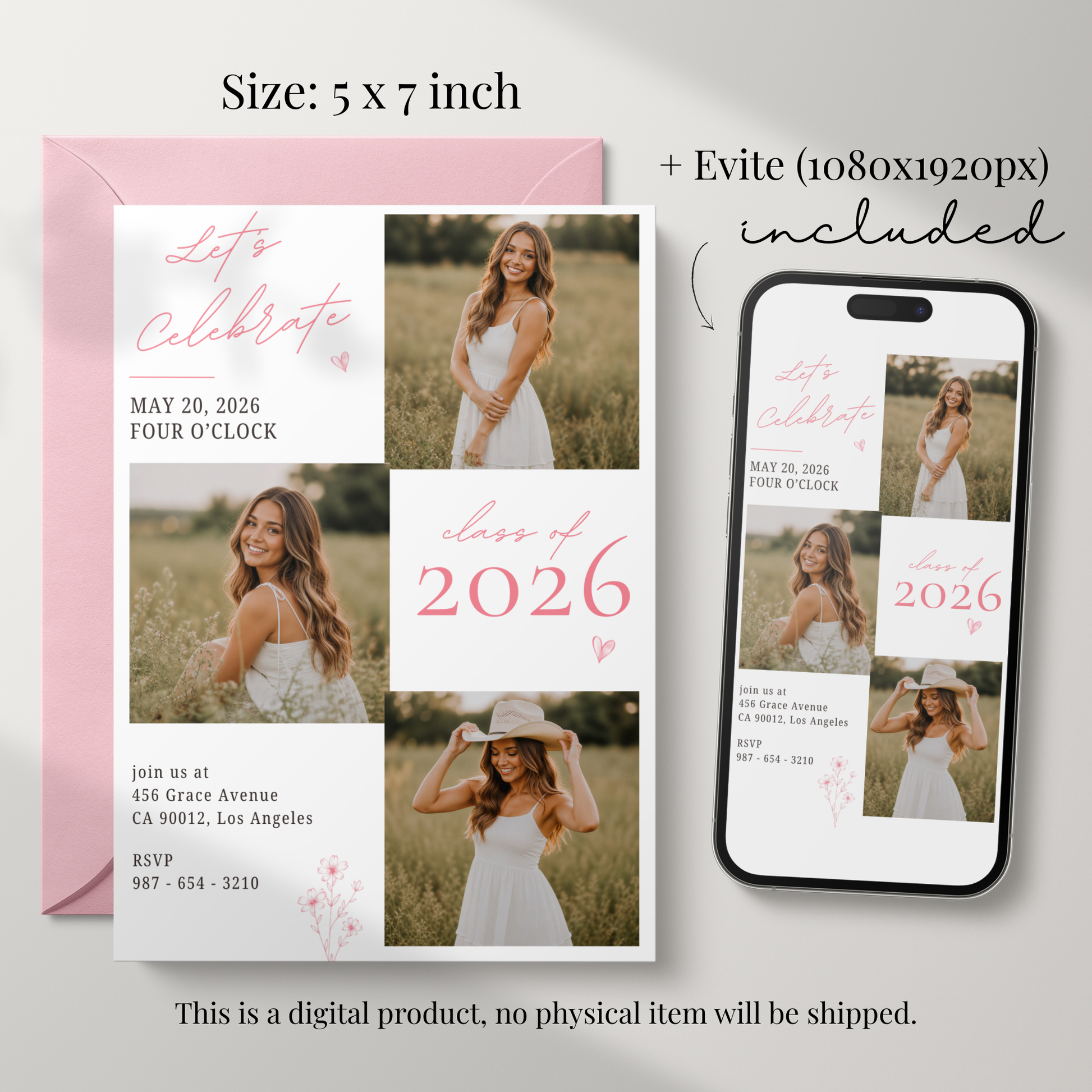 Modern Graduation Invitation by Pretty Digital — view 2