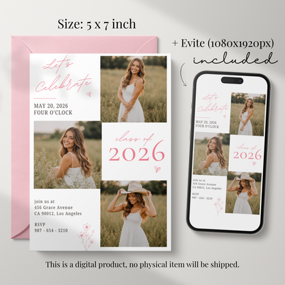 Modern Graduation Invitation by Pretty Digital — view 2