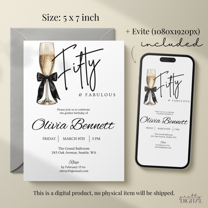 Fabulous — 50th Birthday Invitation for Women by Pretty Digital — view 2