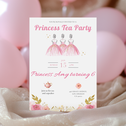 You're Royally Invited — Princess Tea Party Invitation Template by Pretty Digital — view 3