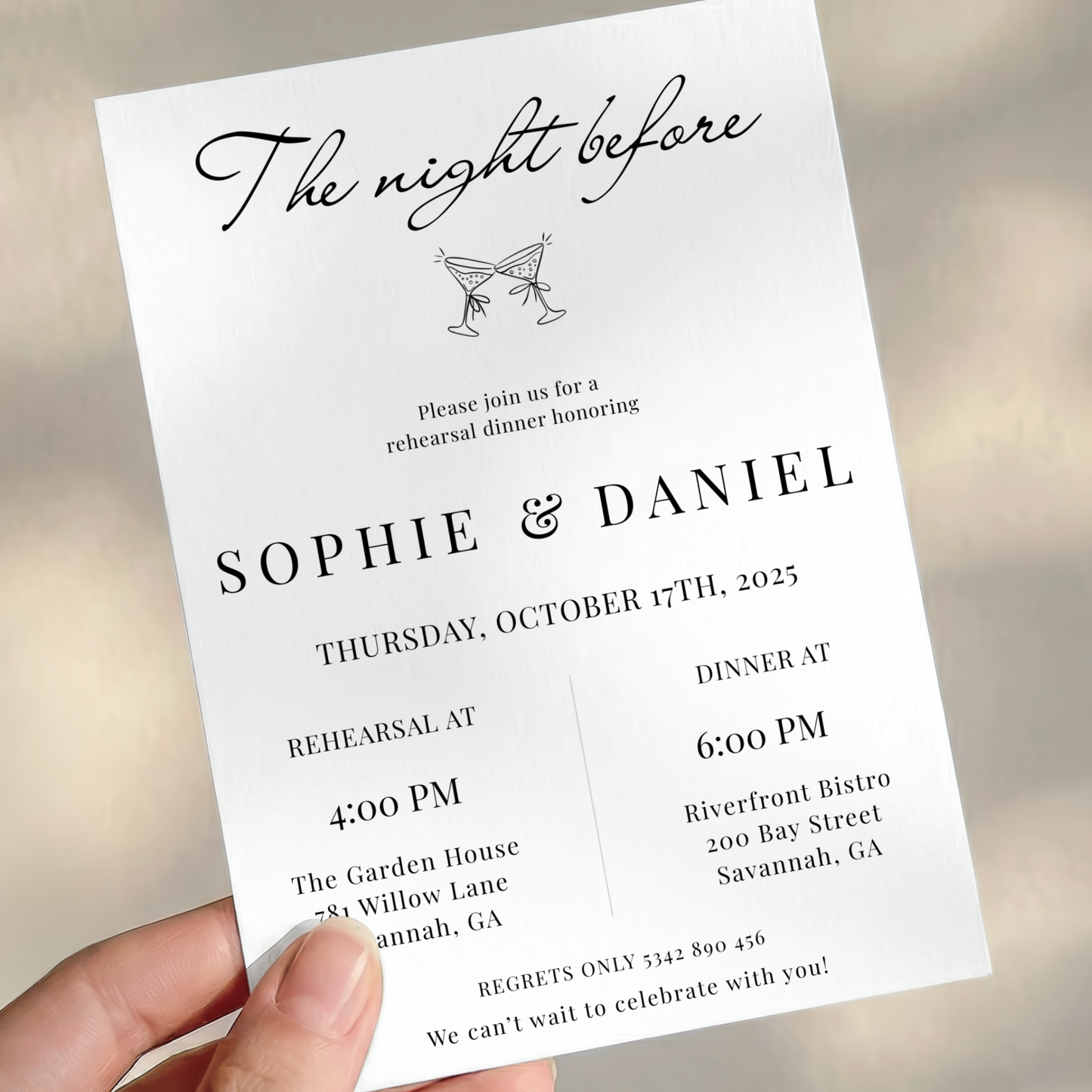 The Night Before — Rehearsal Dinner Invitation Template by Pretty Digital — view 6