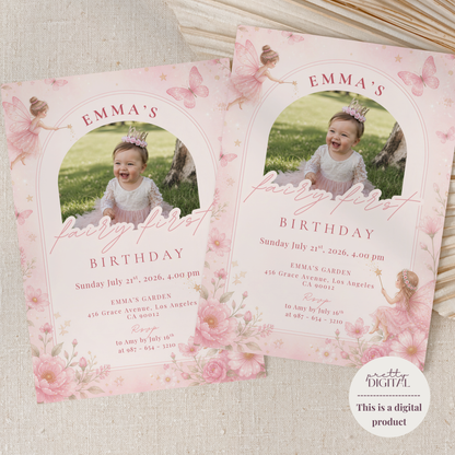 Emma's Garden — Fairy First Birthday Invitation Template by Pretty Digital — view 10
