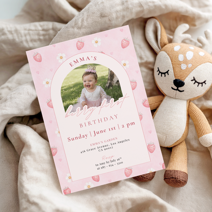 Pastel 1st Birthday Invitation for Girls by Pretty Digital — view 8