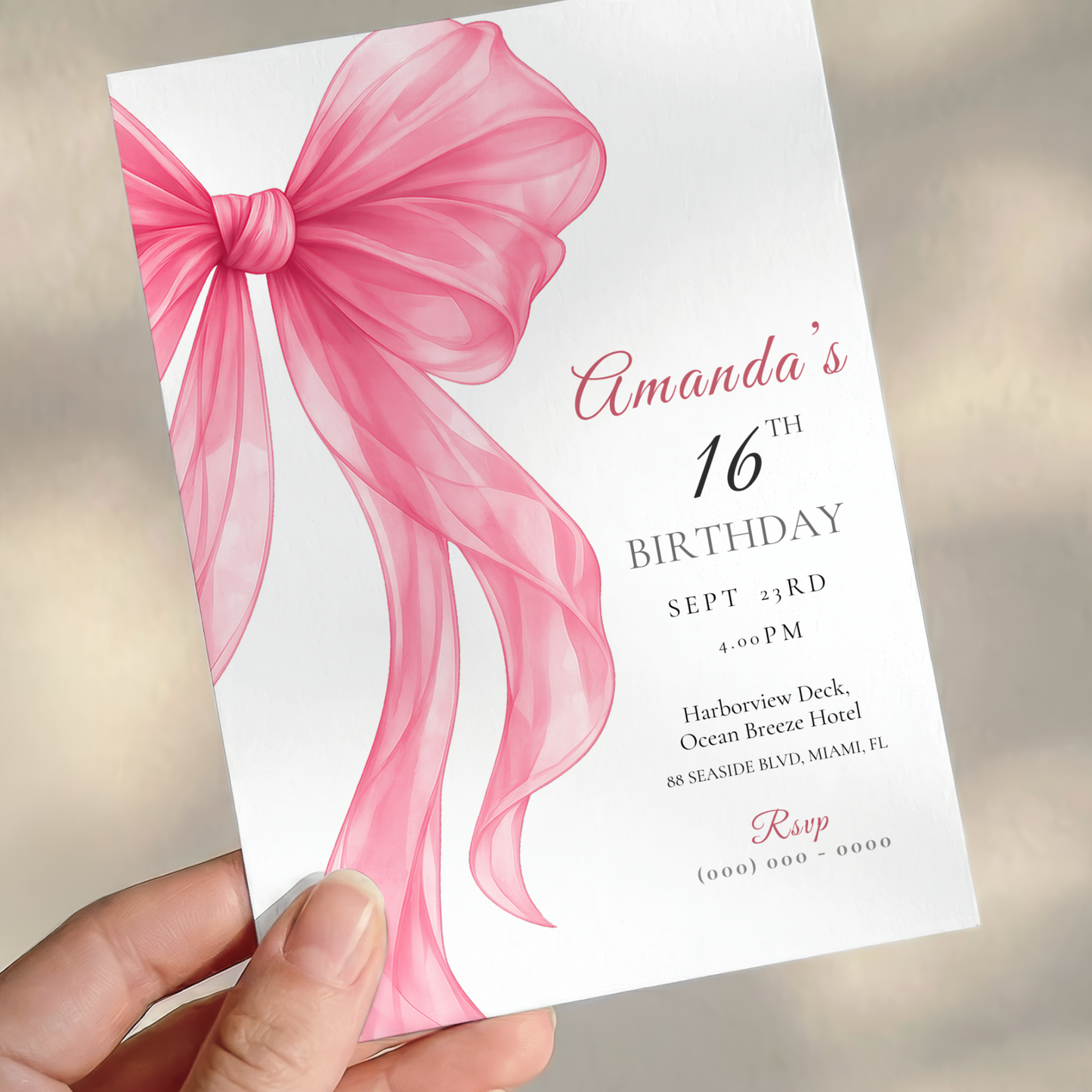 Modern Sweet 16 Invitation by Pretty Digital — view 3