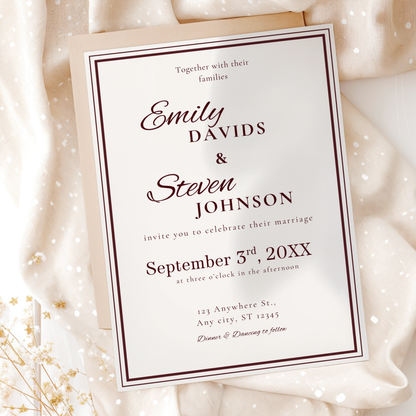 Gold-Trim Elegant Wedding Invitation by Pretty Digital — view 10