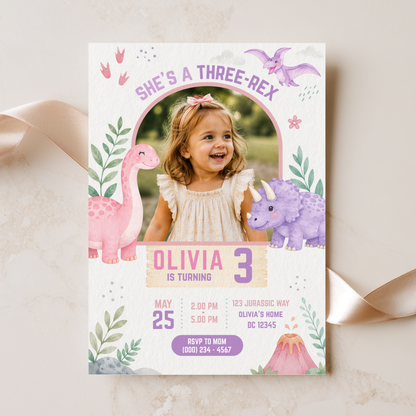 Dino-Rific Birthday — Dinosaur Birthday Invitation Template by Pretty Digital — view 5