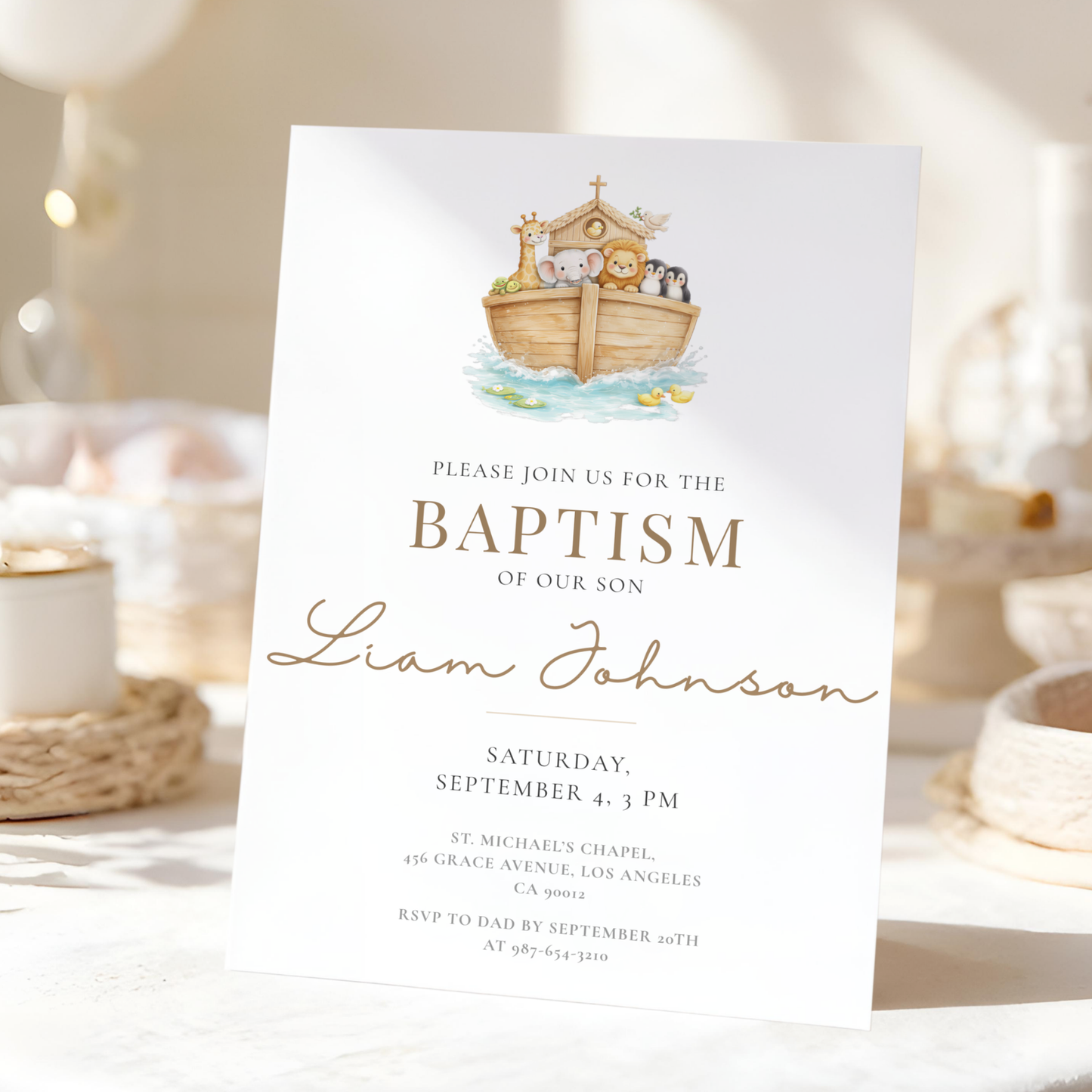 Elegant Baptism Invitation by Pretty Digital — view 3