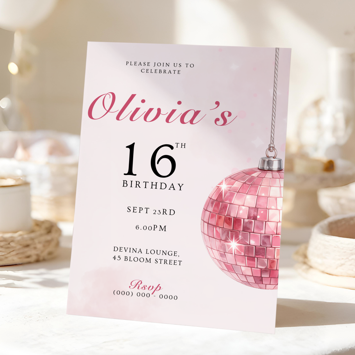 Chic Sweet 16 Invitation by Pretty Digital — view 9