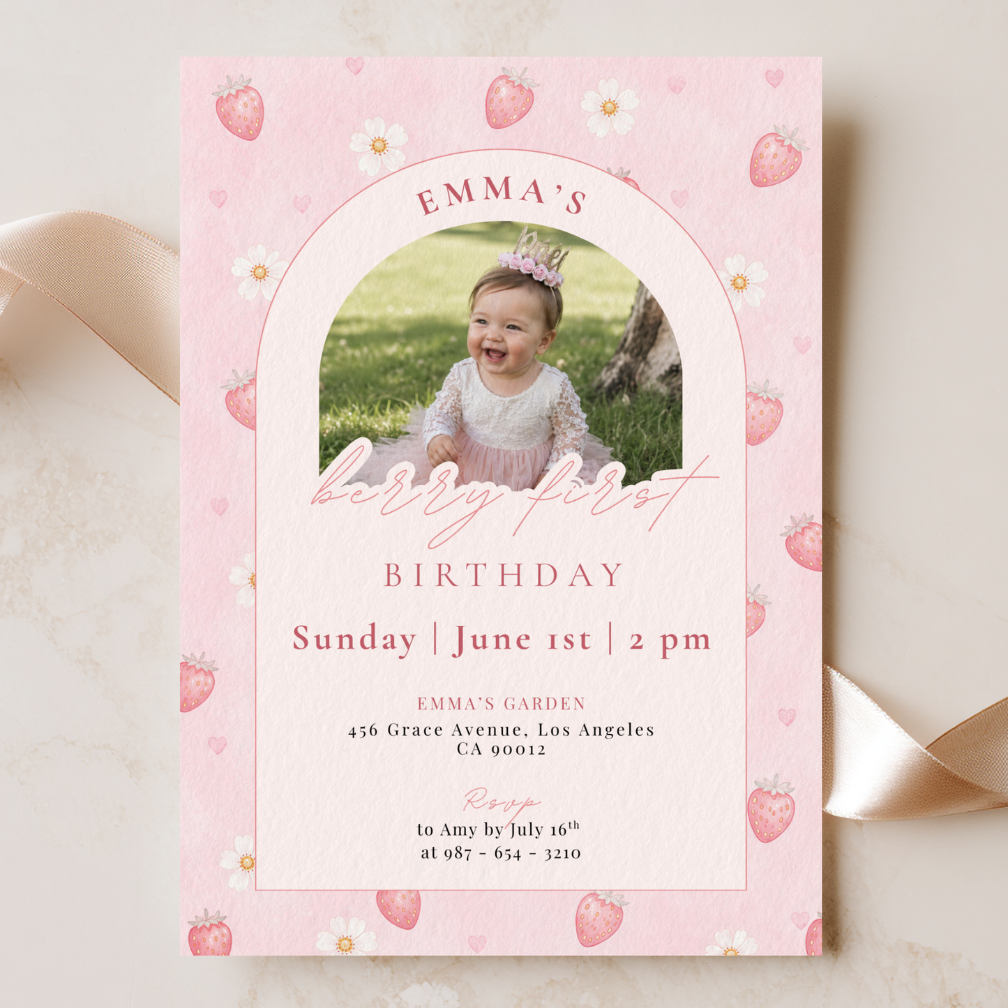 Pastel invitation template by Pretty Digital — printable digital download