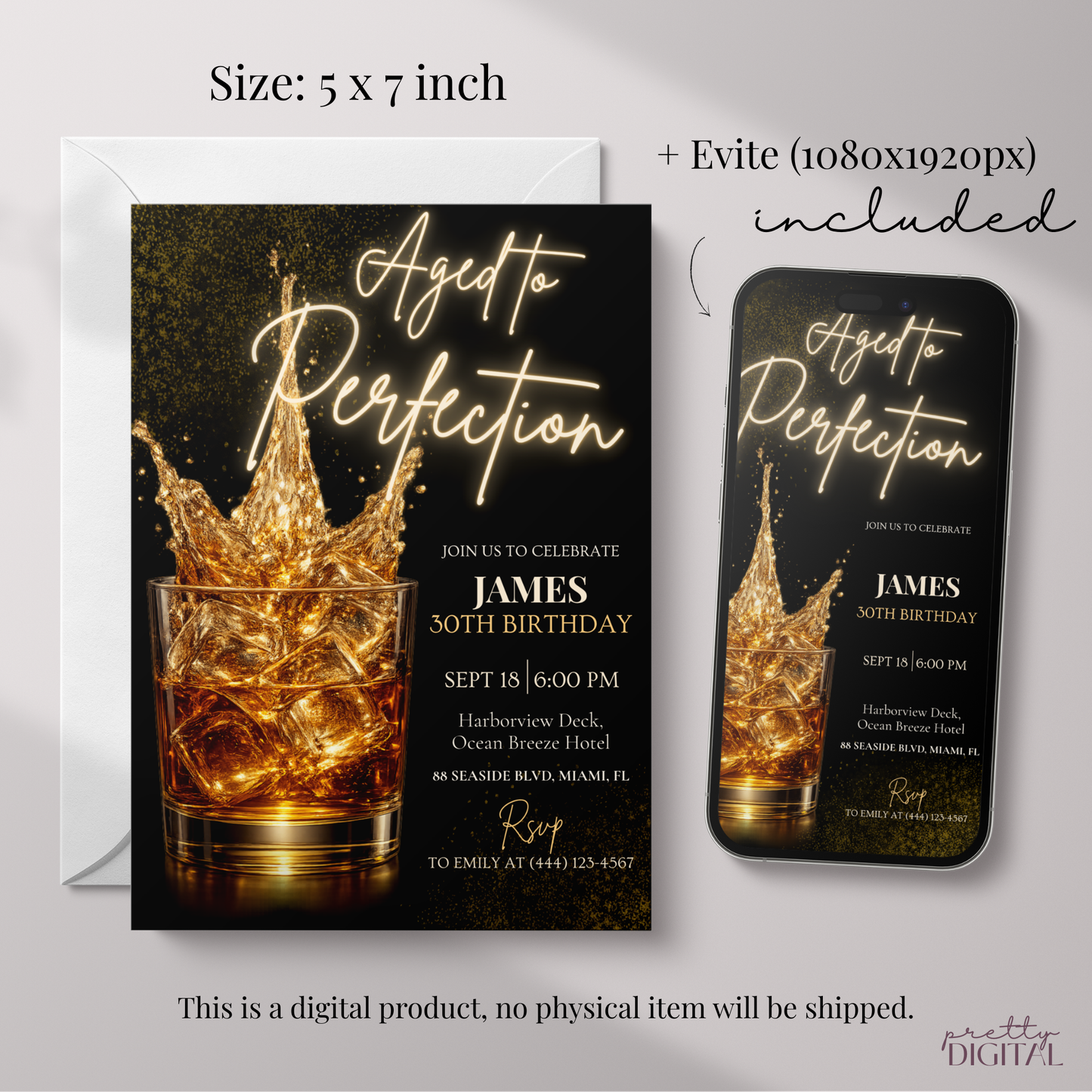 Aged to Perfection — 30th Birthday Invitation Template by Pretty Digital — view 2