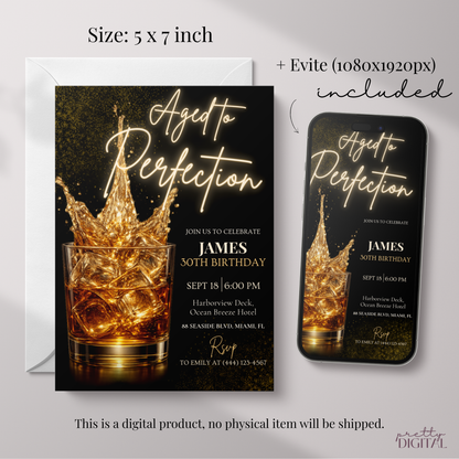 Aged to Perfection — 30th Birthday Invitation Template by Pretty Digital — view 2