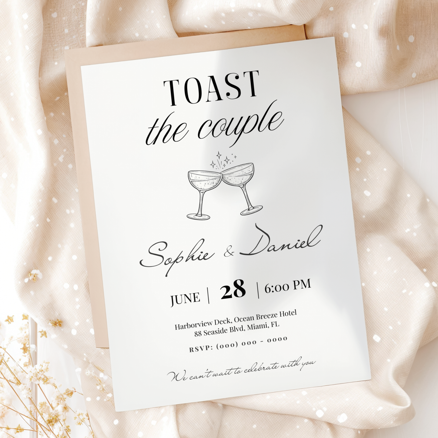 Toast the Couple — Engagement Party Invitation Template by Pretty Digital — view 6