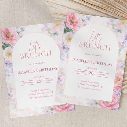 Let's Brunch — Birthday Brunch Invitation Template by Pretty Digital — view 9