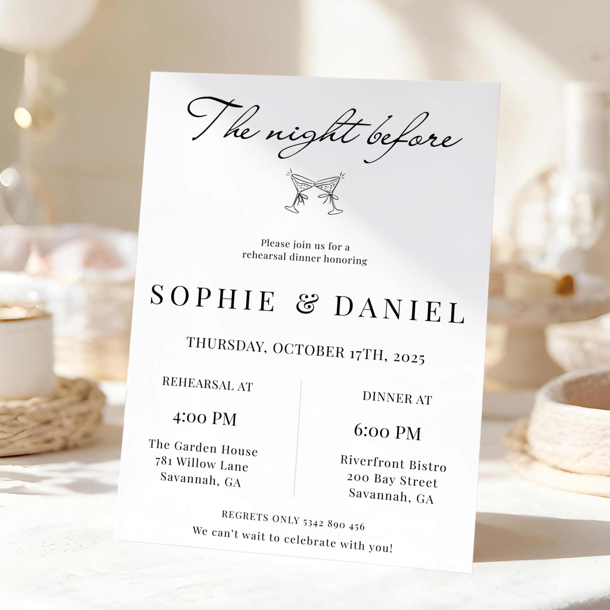 The Night Before — Rehearsal Dinner Invitation Template by Pretty Digital — view 10