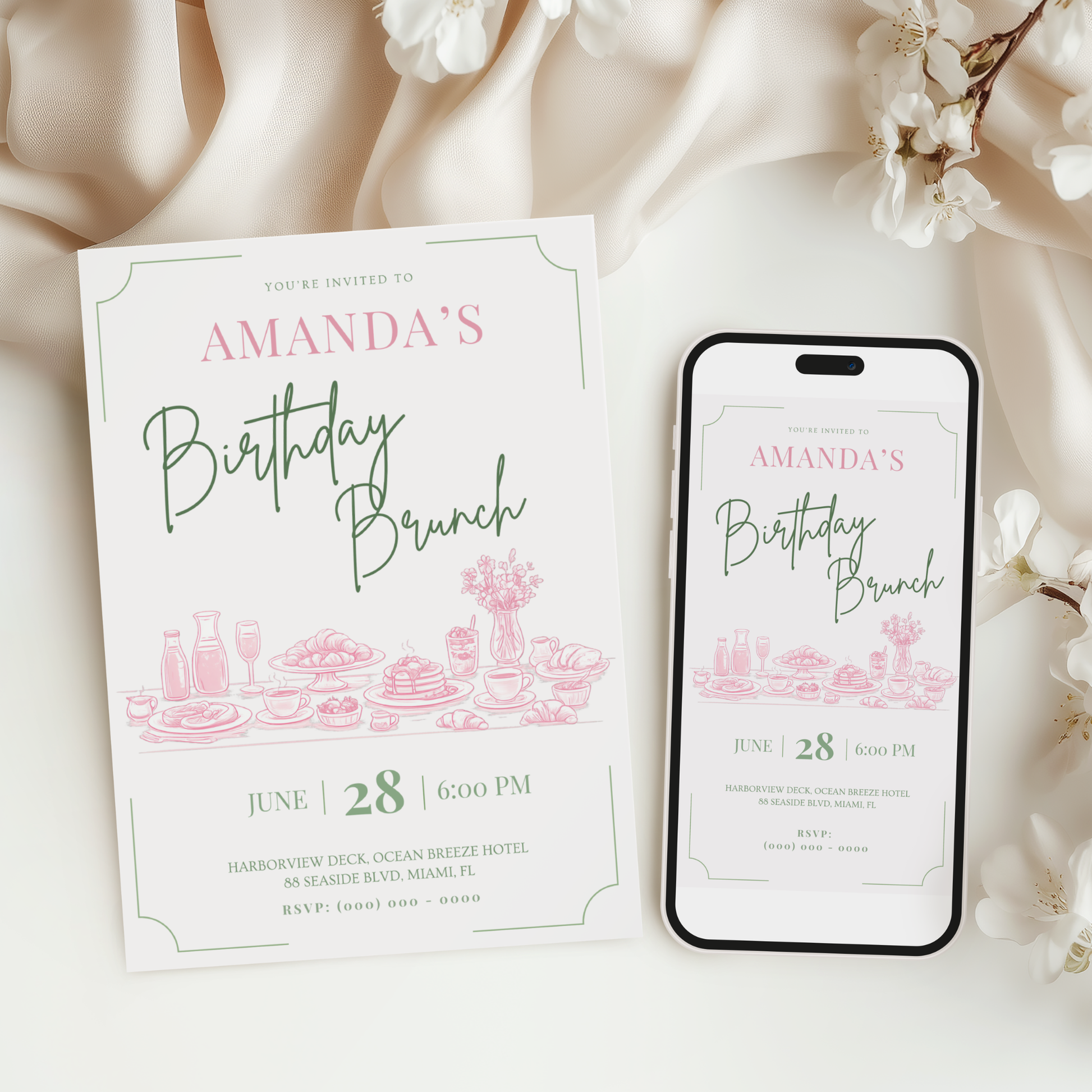 Floral Brunch Invitation by Pretty Digital — view 6