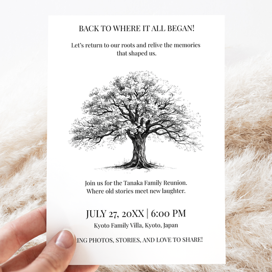 Back to Where It All Began — Family Reunion Invitation Template by Pretty Digital — printable digital download