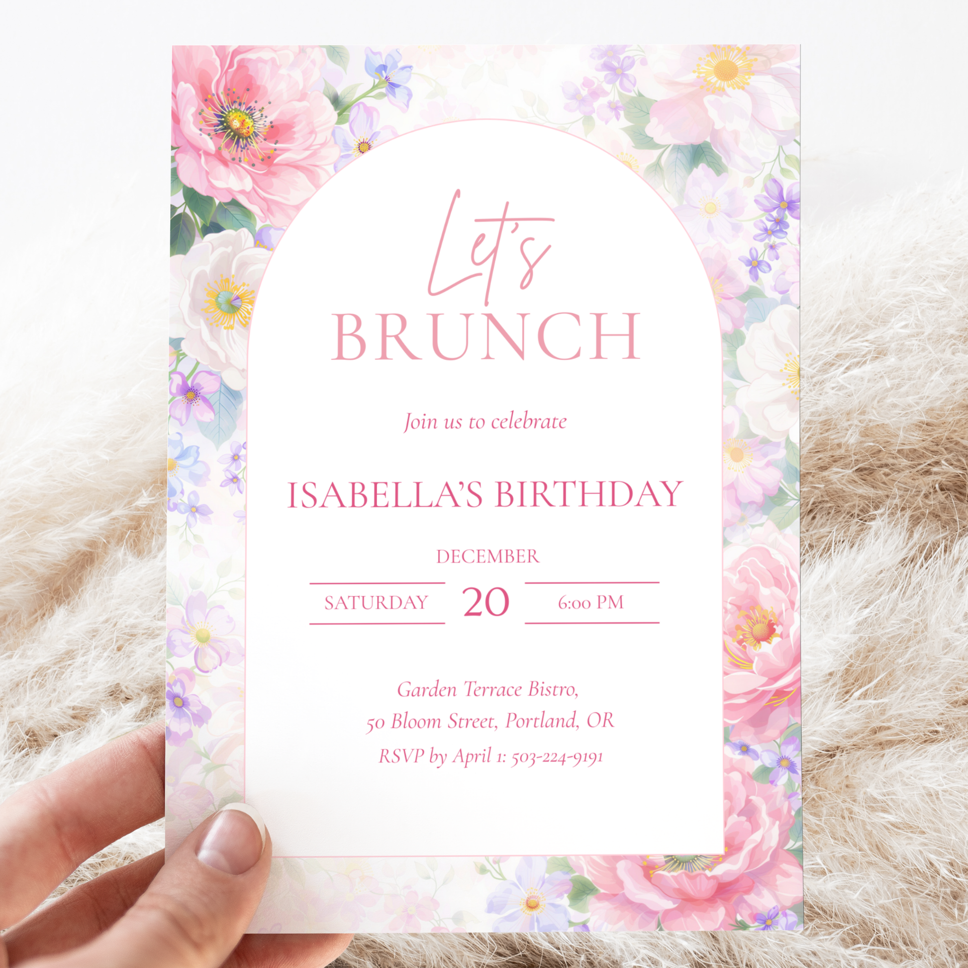 Let's Brunch — Birthday Brunch Invitation Template by Pretty Digital — view 3