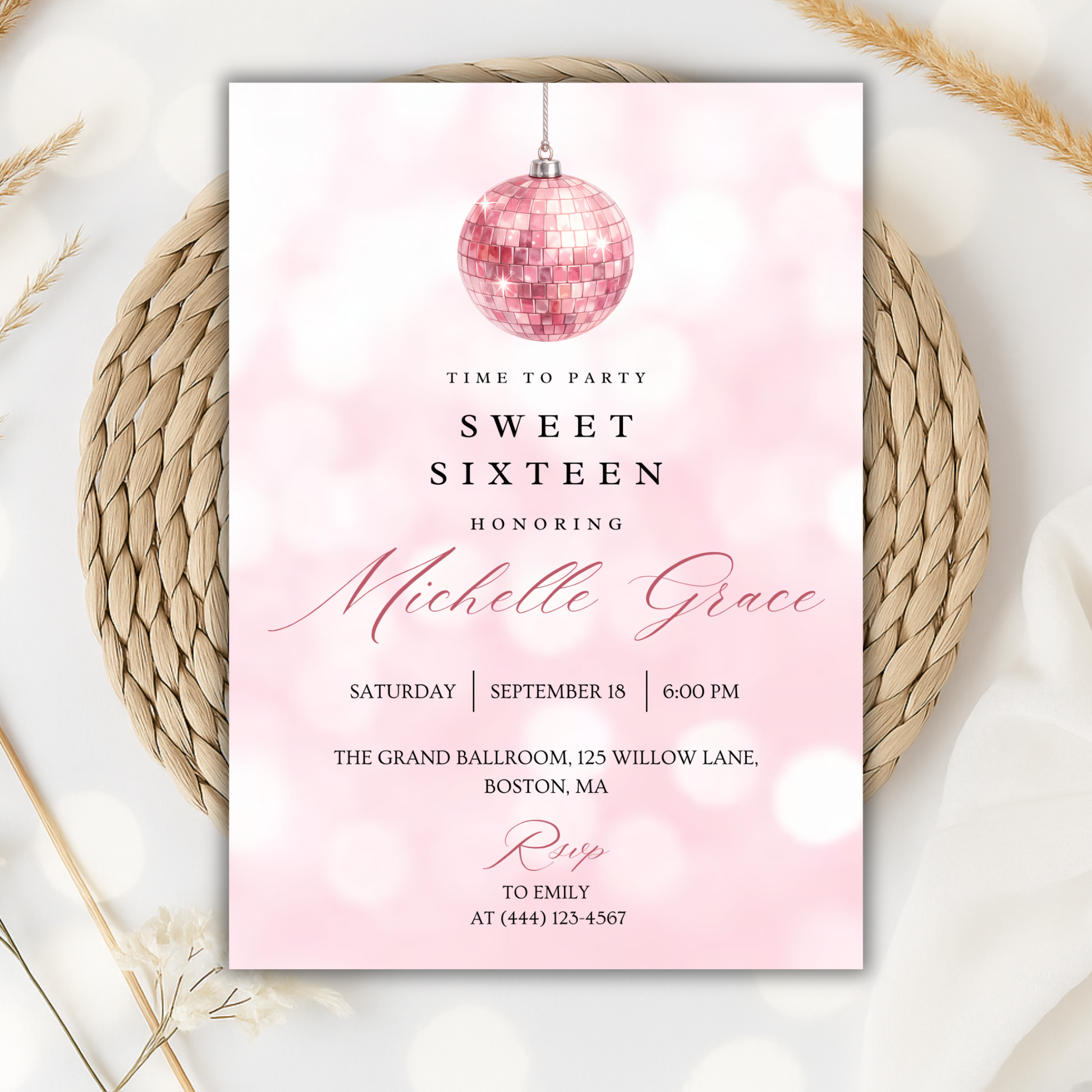 Time to Party — Sweet 16 Invitation Template by Pretty Digital — view 10