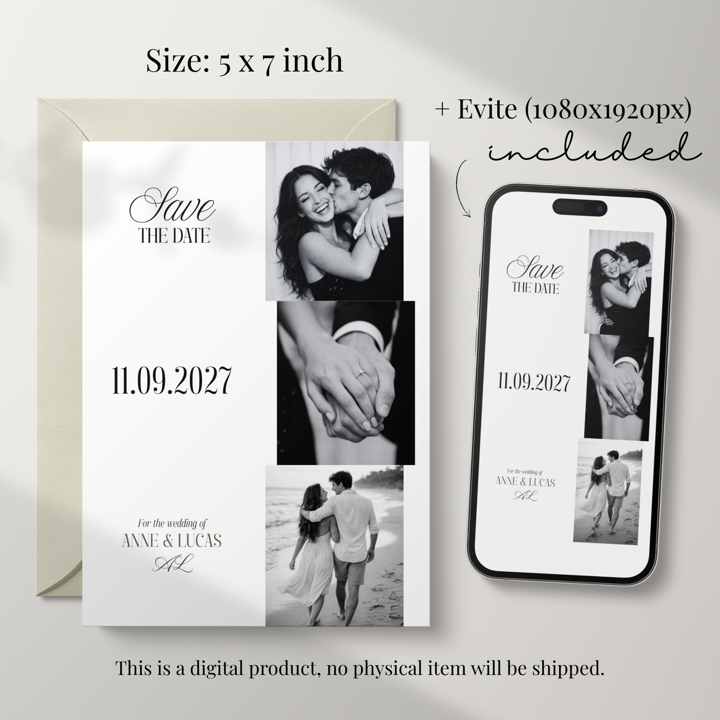Classic Save the Date Template by Pretty Digital — view 2