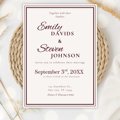 Gold-Trim Elegant Wedding Invitation by Pretty Digital — view 5