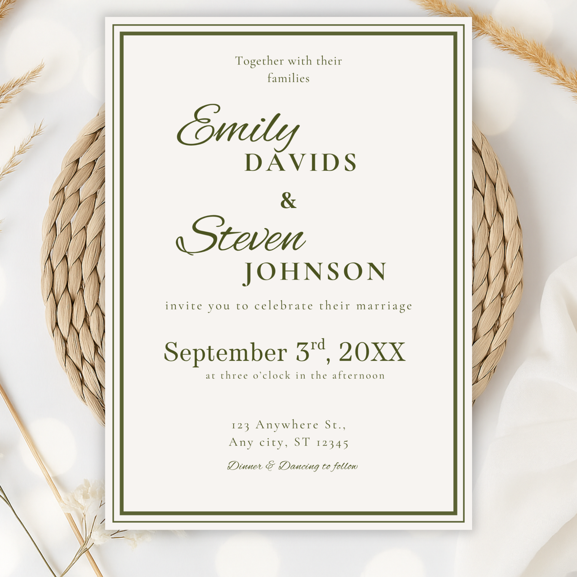 Black Tie Elegant Wedding Invitation by Pretty Digital — view 5