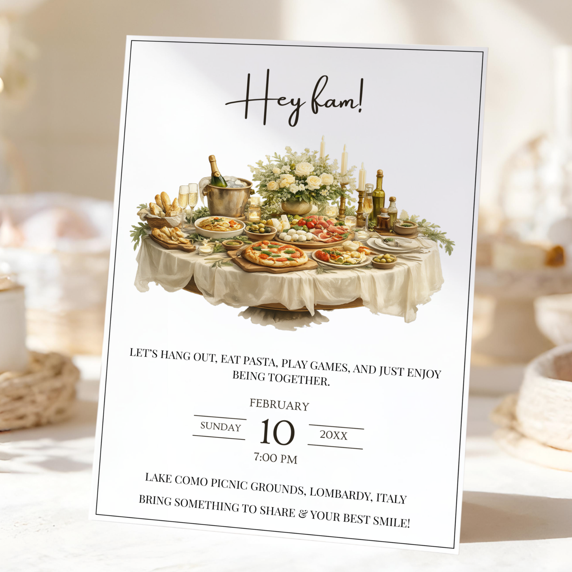 Hey Fam — Family Reunion Invitation Template by Pretty Digital — printable digital download