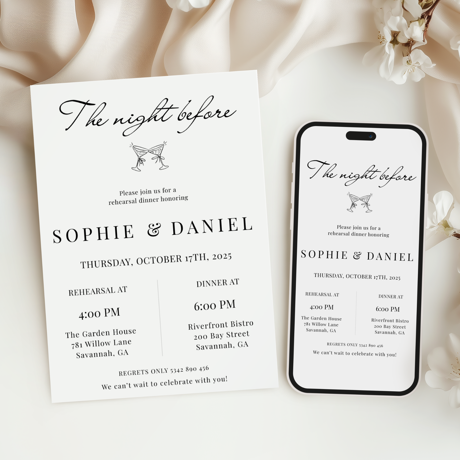 The Night Before — Rehearsal Dinner Invitation Template by Pretty Digital — view 5