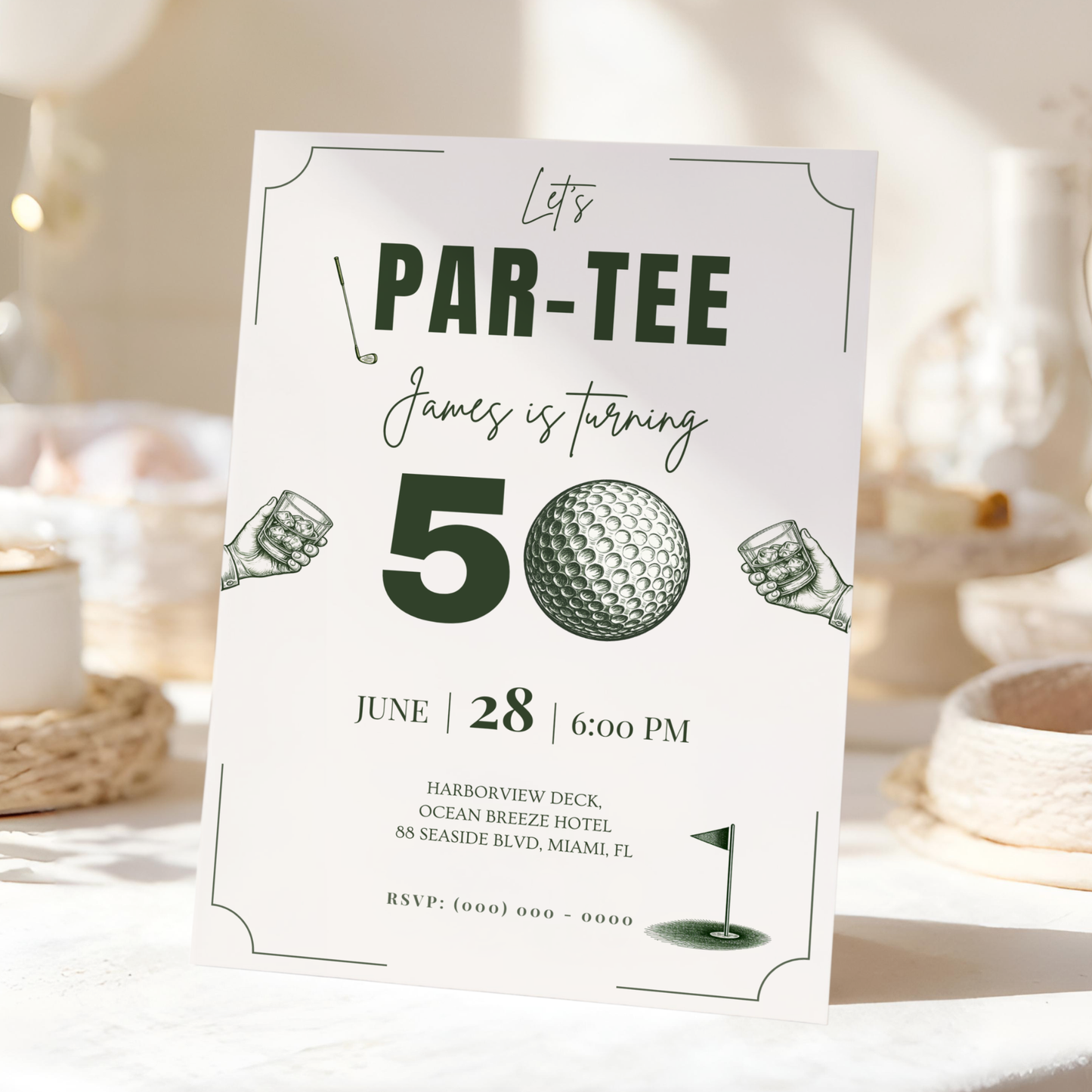 Let's Par-Tee — 50th Birthday Invitation Template (Golf Themed) by Pretty Digital — view 9
