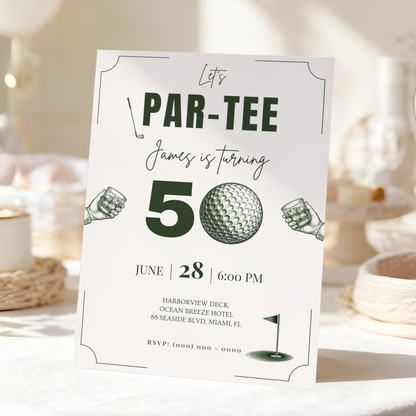 Let's Par-Tee — 50th Birthday Invitation Template (Golf Themed) by Pretty Digital — view 9
