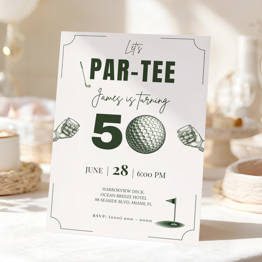 Let's Par-Tee — 50th Birthday Invitation Template (Golf Themed) by Pretty Digital — view 9