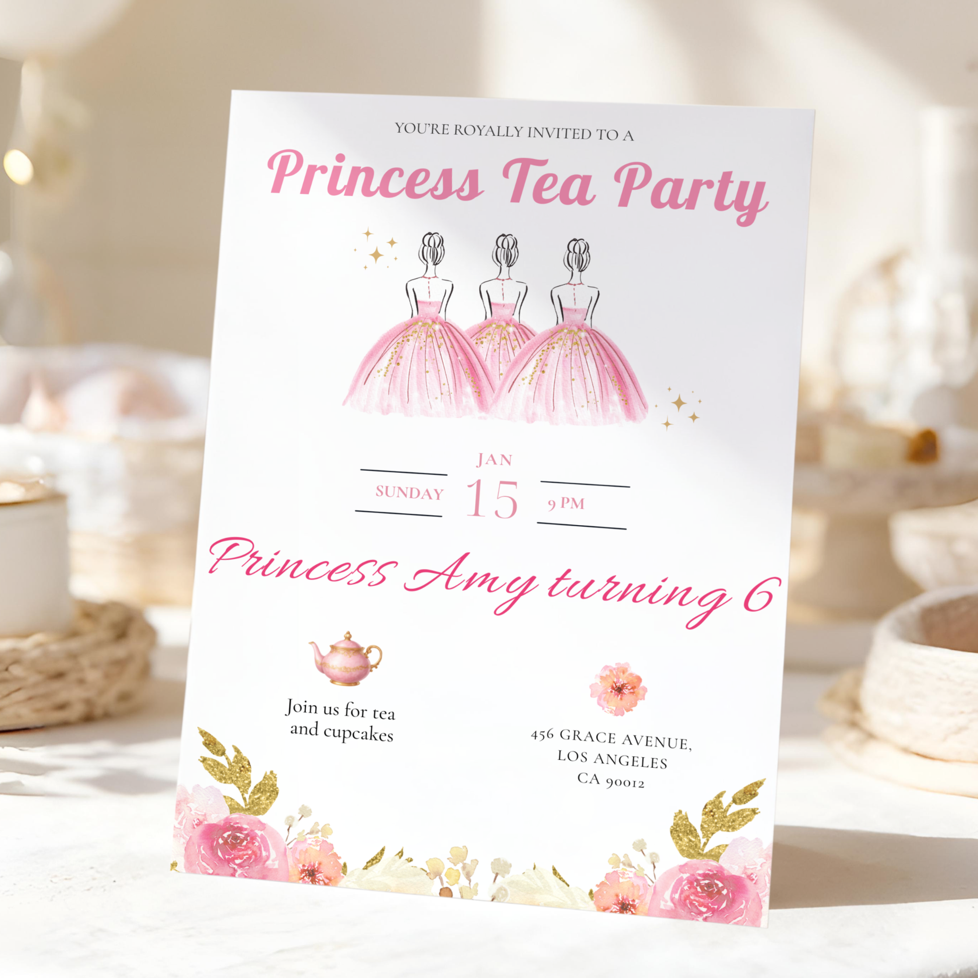 You're Royally Invited — Princess Tea Party Invitation Template by Pretty Digital — view 5
