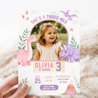 Dino-Rific Birthday — Dinosaur Birthday Invitation Template by Pretty Digital — view 3