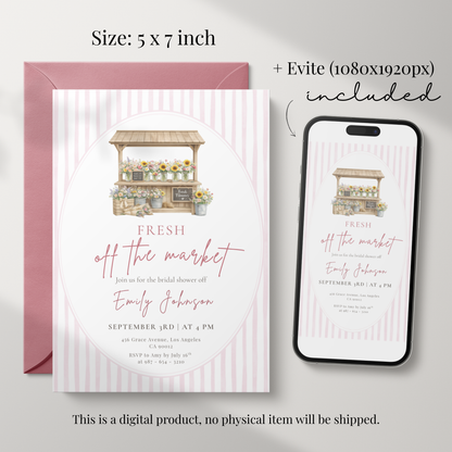 Fresh off the Market — Bridal Shower Invitation Template by Pretty Digital — view 2