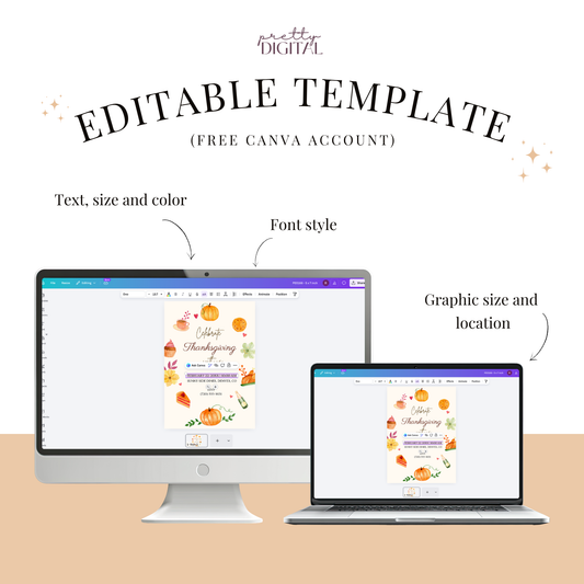 Celebrate Thanksgiving — Diner-Style Thanksgiving Invitation Template by Pretty Digital — printable digital download