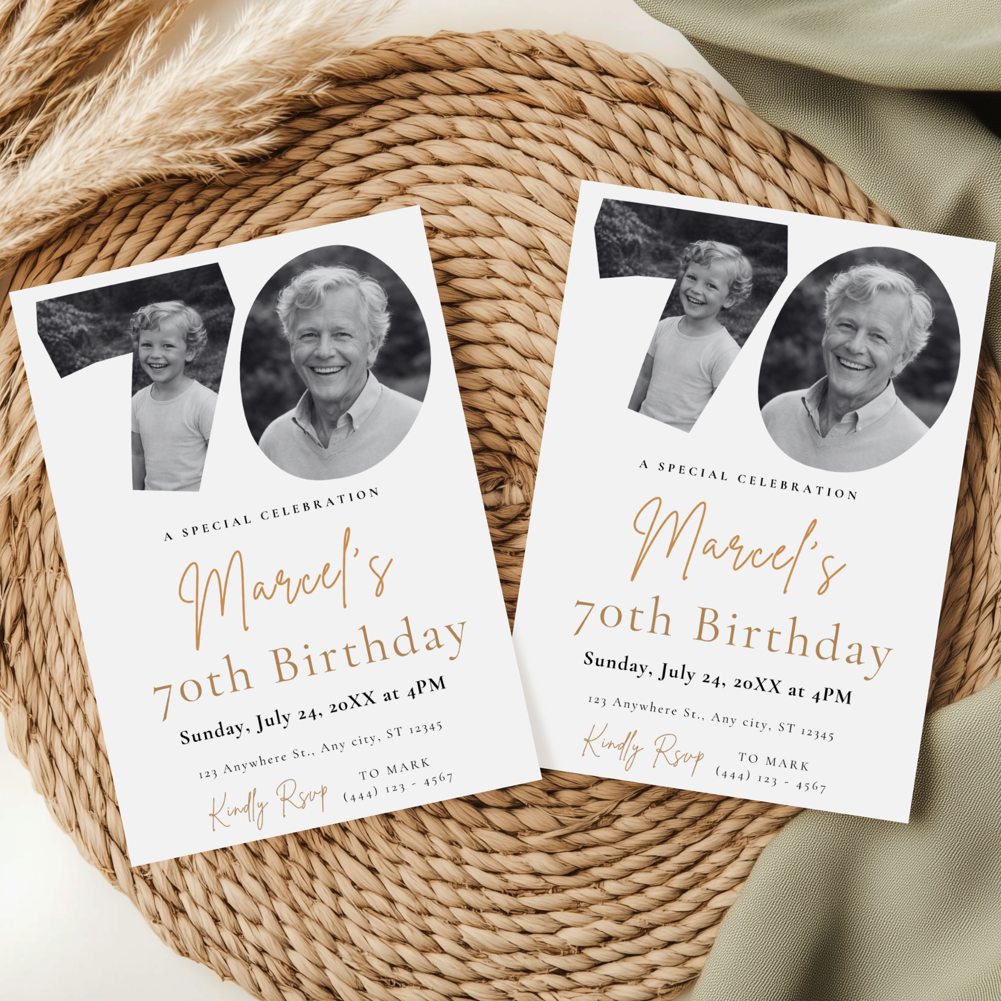 Classic 70th Birthday Invitation by Pretty Digital — view 5