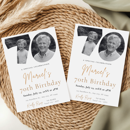 Classic 70th Birthday Invitation by Pretty Digital — view 5
