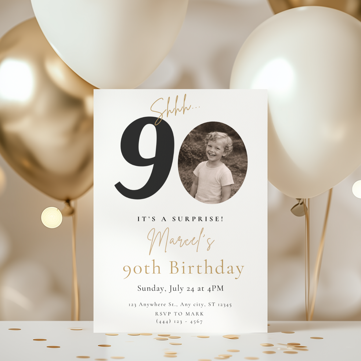 Classic 90th Birthday Invitation by Pretty Digital — view 10