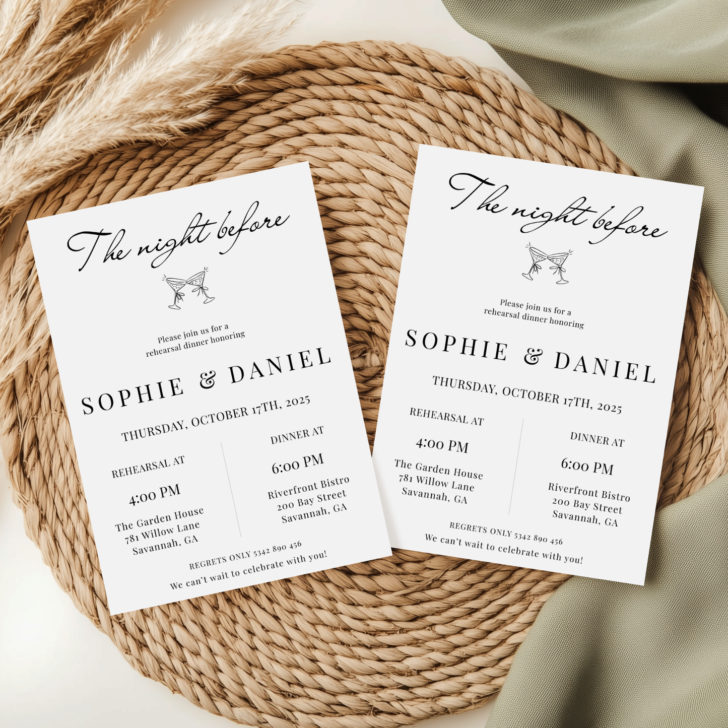 The Night Before — Rehearsal Dinner Invitation Template by Pretty Digital — view 8