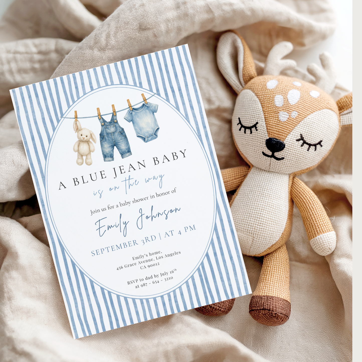 A Blue Jean Baby — Western Baby Shower Invitation Template by Pretty Digital — view 3